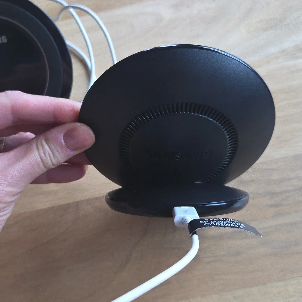 Set Of 2 Samsung Black Wireless Chargers with USB Cables